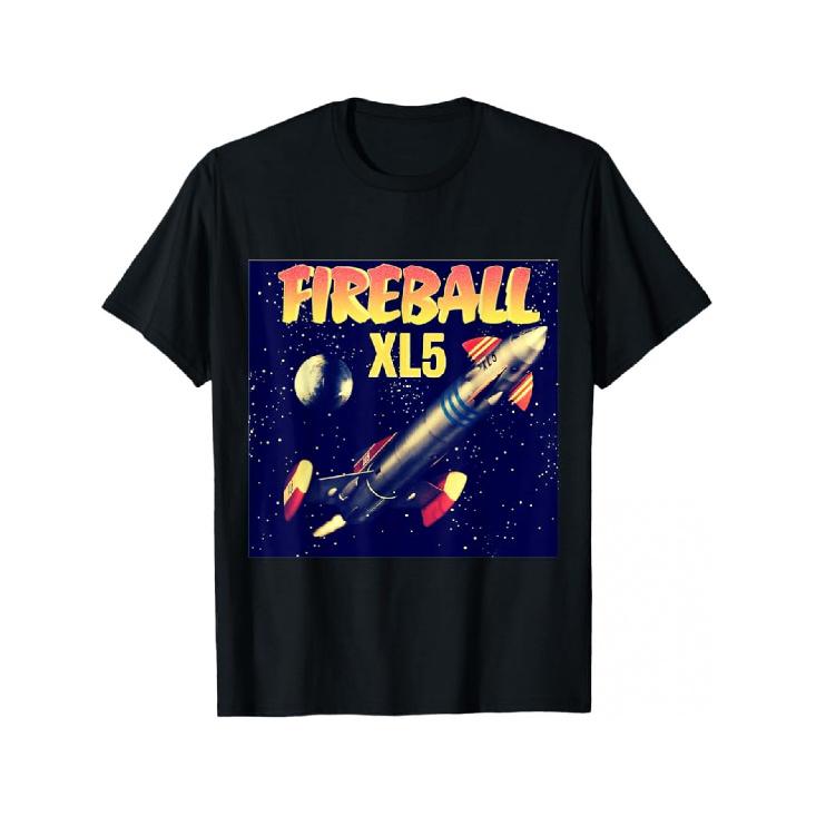 Women s & Girls  Wistful Fireball XL5 Retro Sci-Fi Rocket T-Shirt - Black Long Sleeve Crew Neck - Small - Classic Fit - Vintage Spaceship & Fireball S чёрный