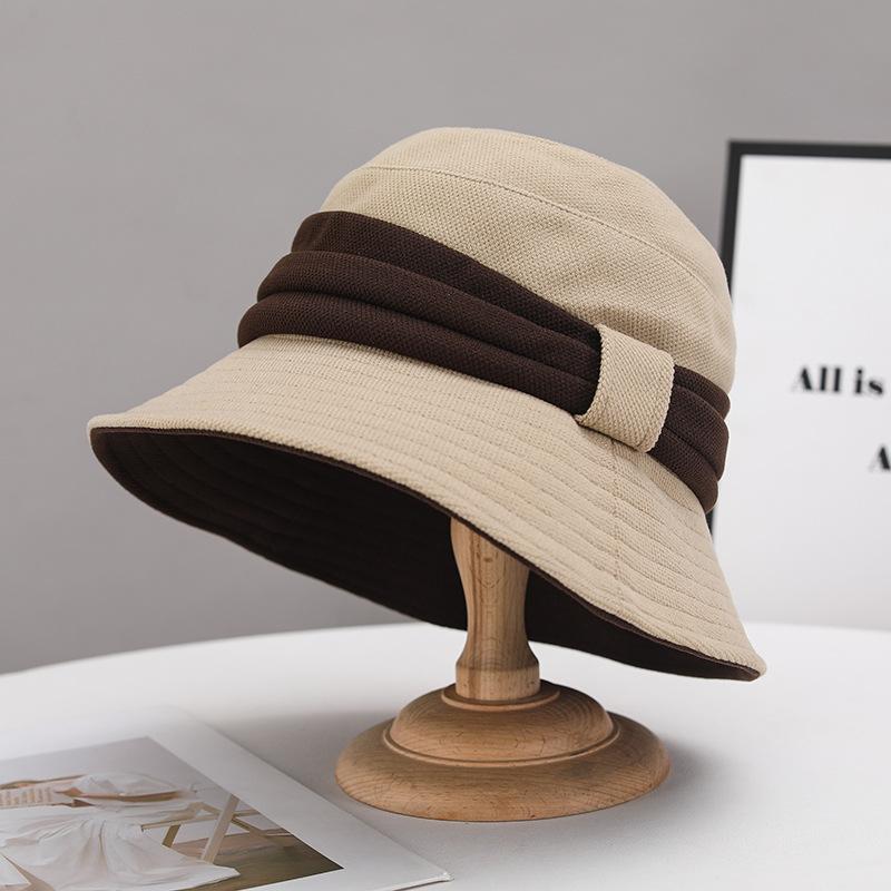 Autumn and winter new versatile face-enhancing small chic fisherman hat, elegant and elegant large head bowl hat