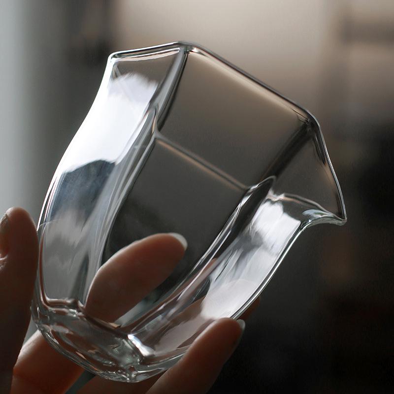 Hexagonal Transparent Glass Fair Cup for Kung Fu Tea Set