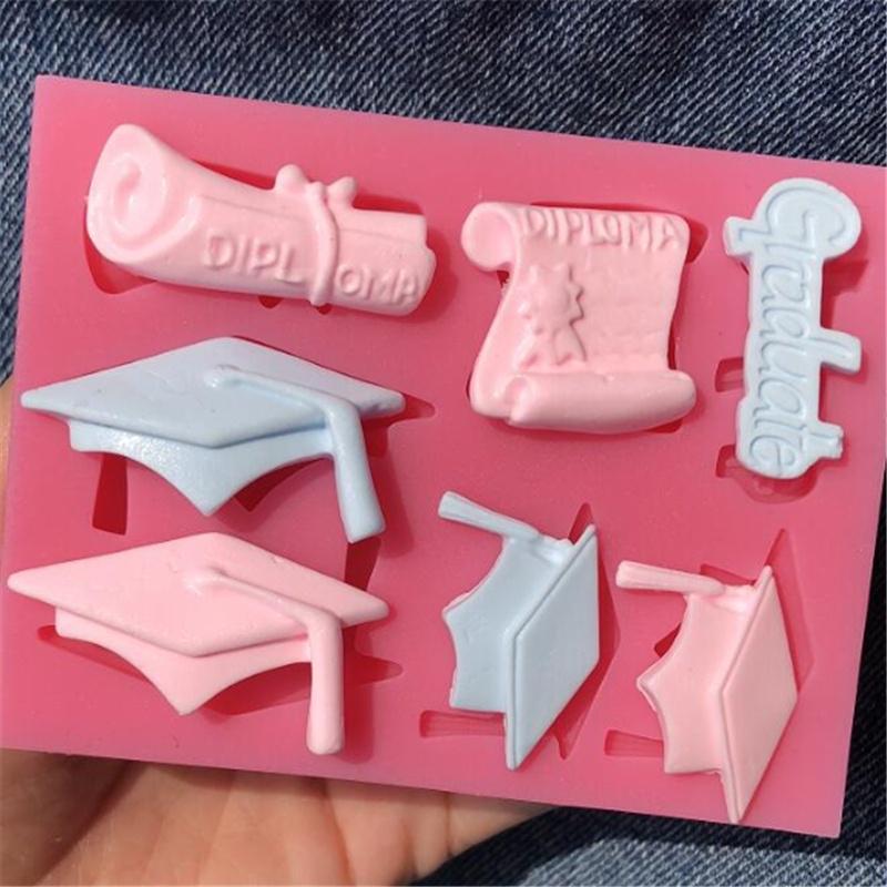 DIY Graduation Doctor Hat Fondant Sugarcraft Silicone Mould Cake Decoration Tools Chocolate Polymer Clay Resin Mold