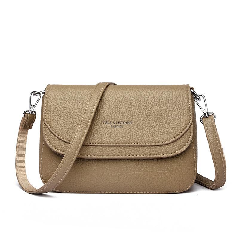 

Stylish and simple messenger bag women s new casual commuter shoulder bag wear-resistant texture versatile hand carry small square bag світлого кольору хакі