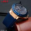 New Genuine Leather Watchband 22mm Silicone Watch Bracelet for GUESS W0040G3 W0040G5 W0247G3 Blue Wrist Band Men's Watch Strap