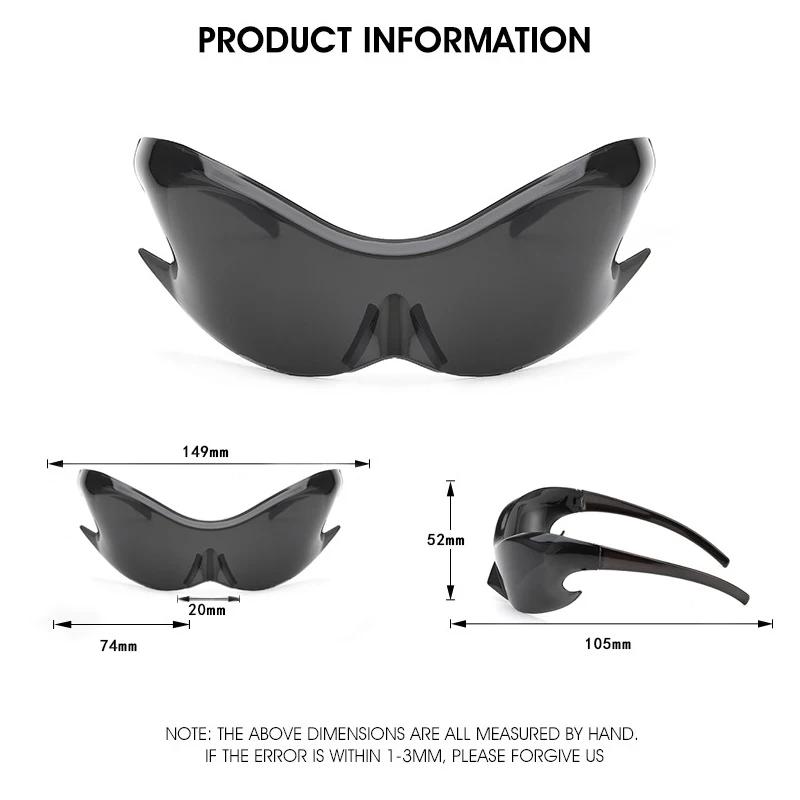 Luxury Brand Sports Punk Sunglasses Women Men Unique Goggle One Piece Sun Glasses For Male Cycling Hip Hop Shades Uv400