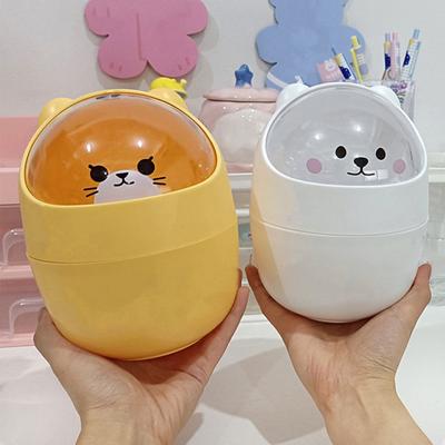 Mini Trash Can Large Capacity Detachable PS Plastic Mini Desktop Trash Bin for Bedroom