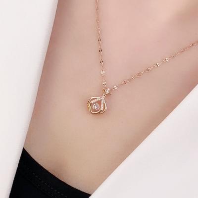 Titanium Steel Necklace Female, New Popular Sachet Pendant Design Sense Ins Style Simple Jewelry