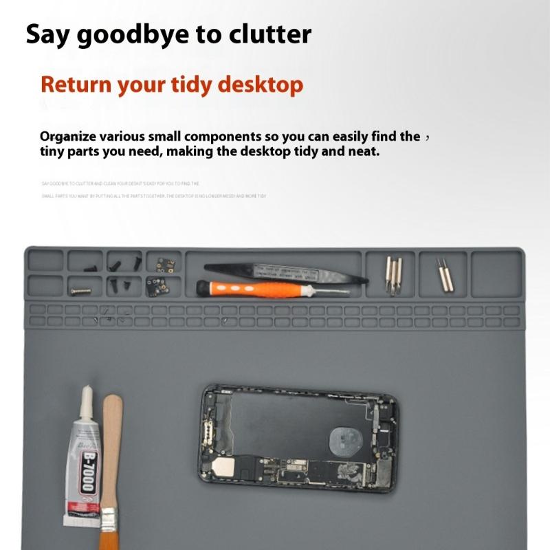 Heat Resistant Soldering Mat,Repair Platform Electronic Repair Desk Mat, Silicone Work Mat for Phone PC