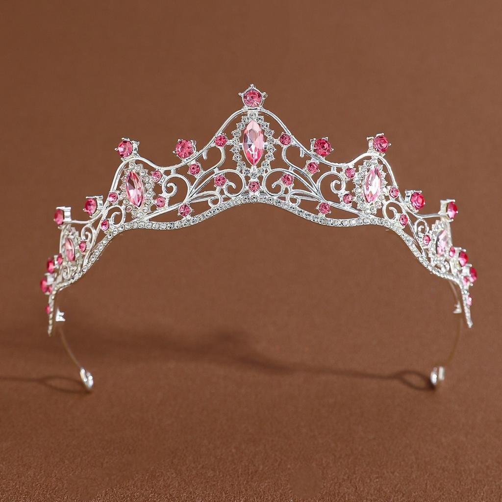 Bridal Crown Tiara Princess Wedding Dress Accessories Birthday Party Headband Crown Alloy Rhinestone Hair Accessories