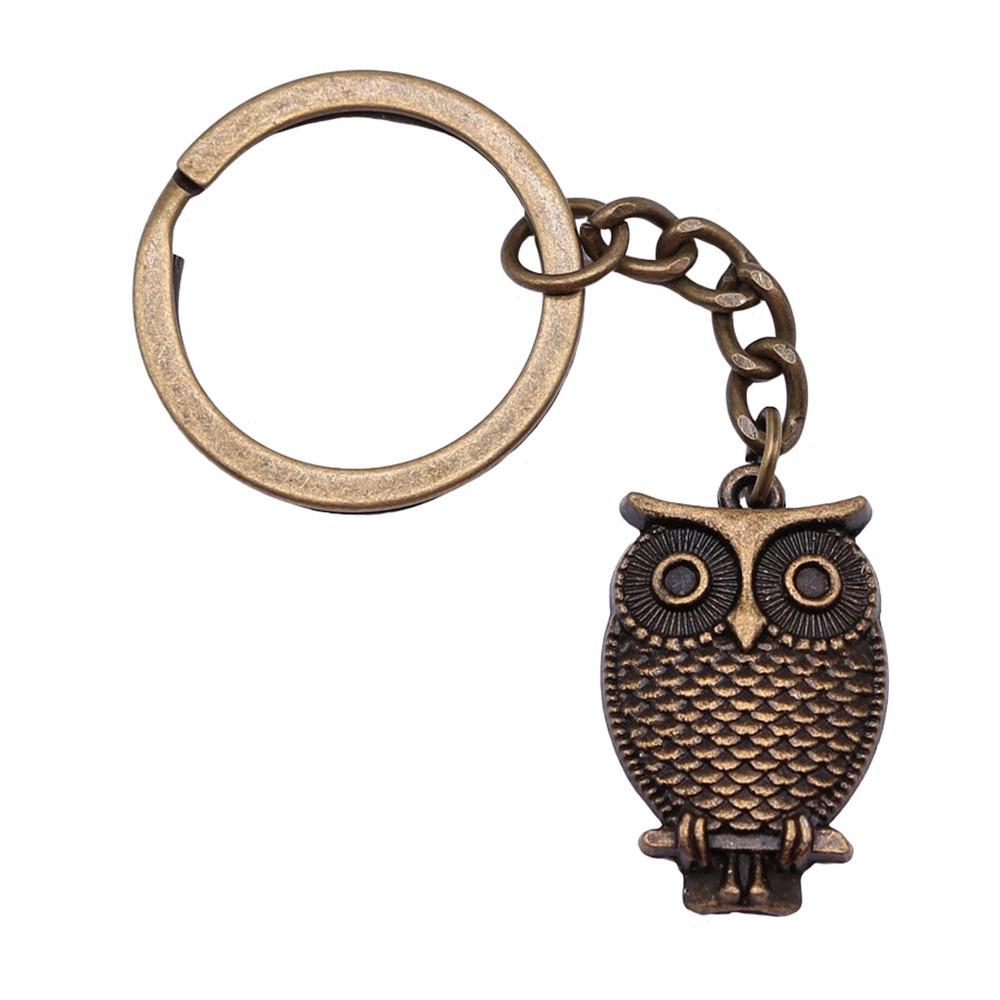 Pfauen Emaille Charms Eulen Schlüsselanhänger Vogel Anhänger Schlüsselring 28mm