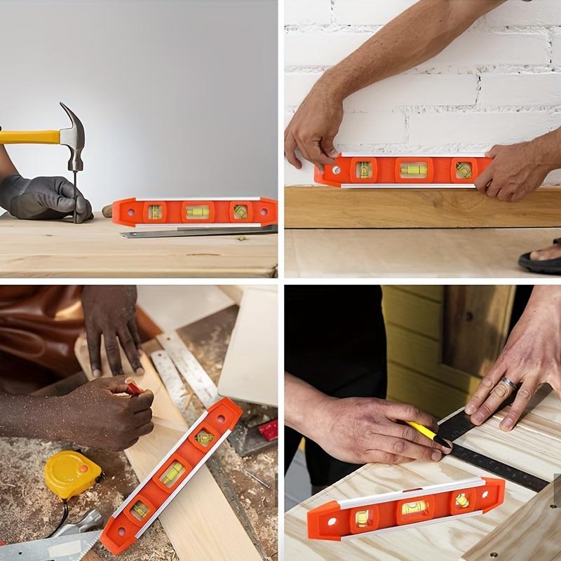 2pcs Woodworking Combination Tools, Including 1pc Torpedo Ruler and 1pc Triangle Ruler, Frame with Measuring Level, Woodworking Measuring Tape