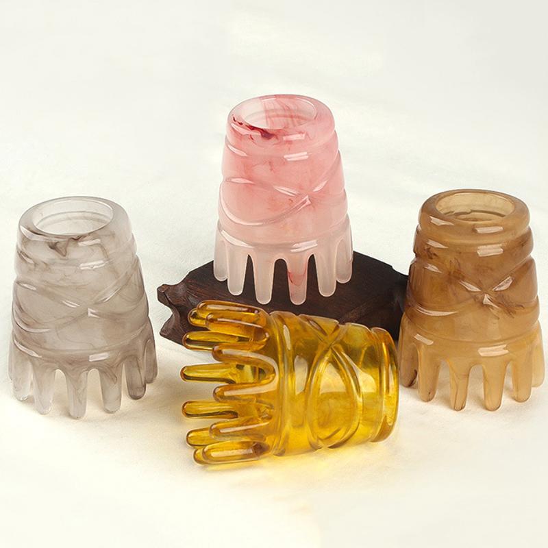 Resin Hair Scrubbing Comb Head Massager Hair Care Meridian Scraping Scalp Massage Acupuncture Spa Gua Sha Health Massage Tool