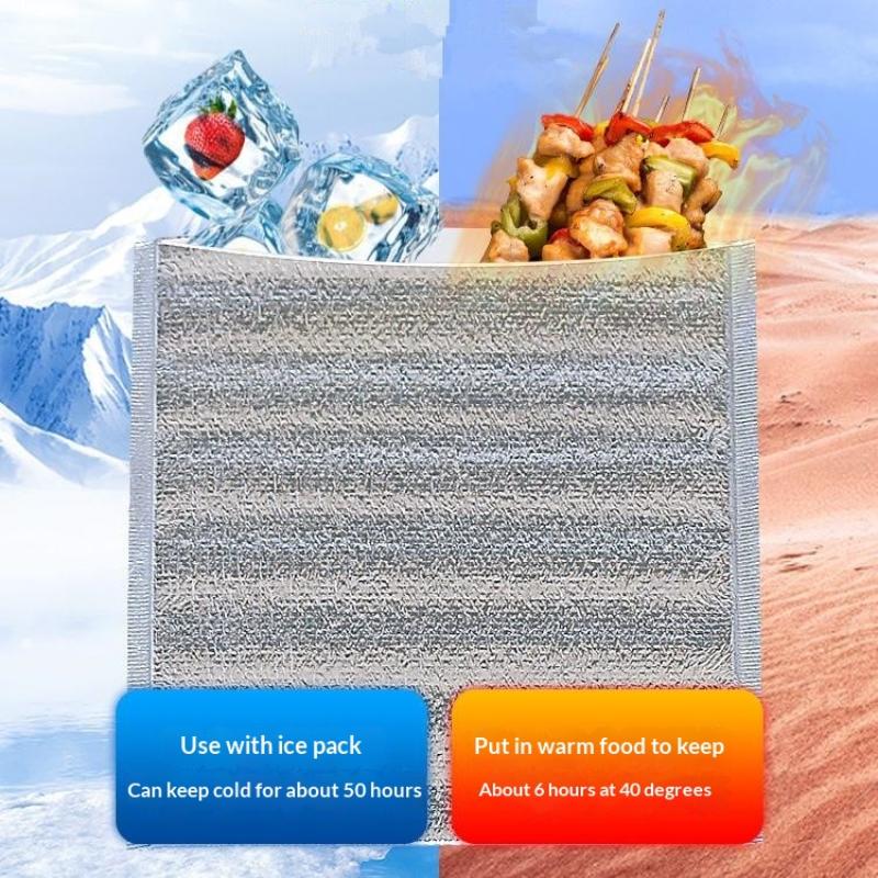 Aluminum Foil Cooler Bag Insulation Folding Picnic Portable Food Thermal Packing Bag Food Delivery Drink Carrier Insulated Bag