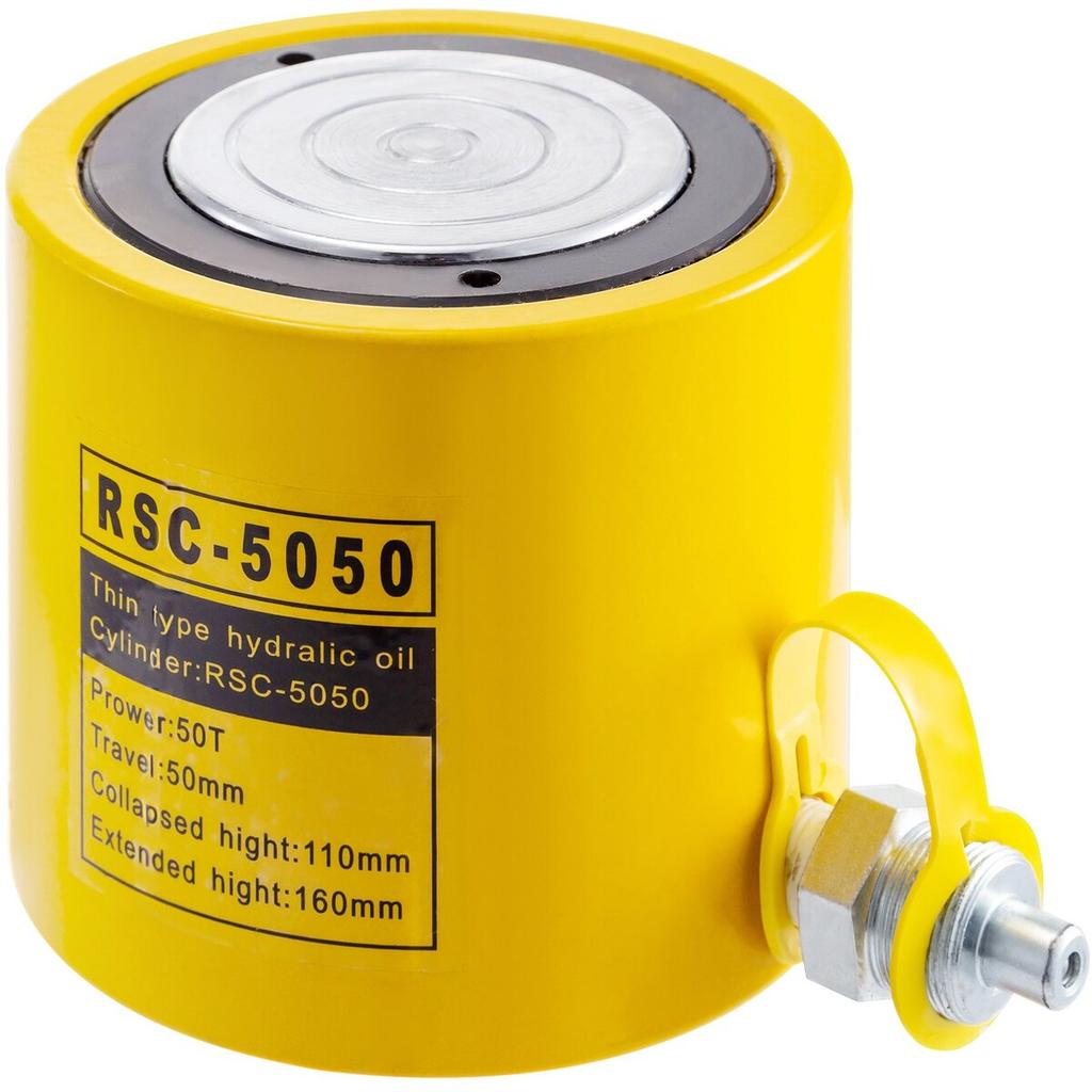 50 Ton Solid Hydraulic Ram Cylinder Jack 2" 50mm Stroke Single Acting Pump