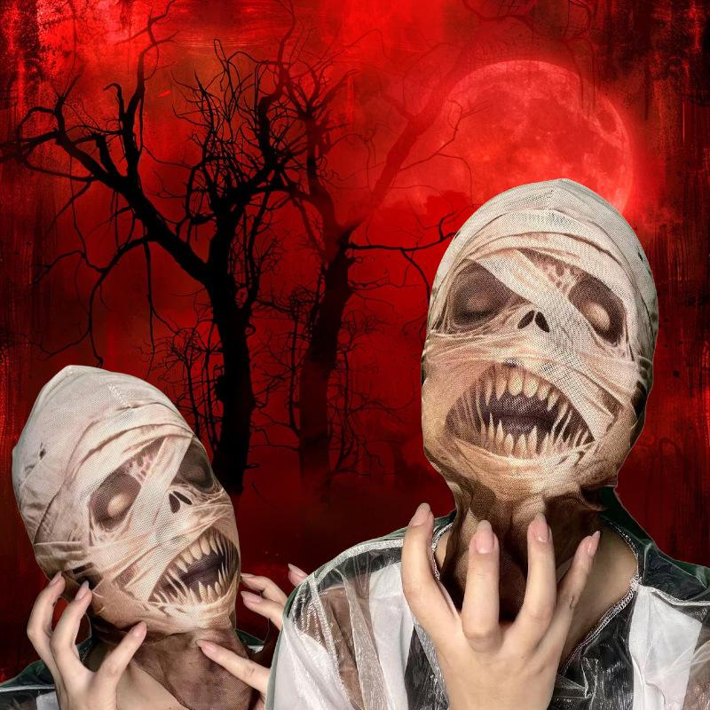 Halloween polyester ghost face breathable headgear, 2-pack One size fits all adults