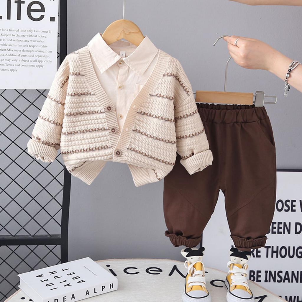 Kids Casual Long-Sleeve Set, Comfortable Daily Wear Outfits