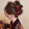 Elegant Double Bow Hair Claw Clip Large Shark Clip Luxury Temperament Women Hair Clamp New Year Winter Hair Accessories