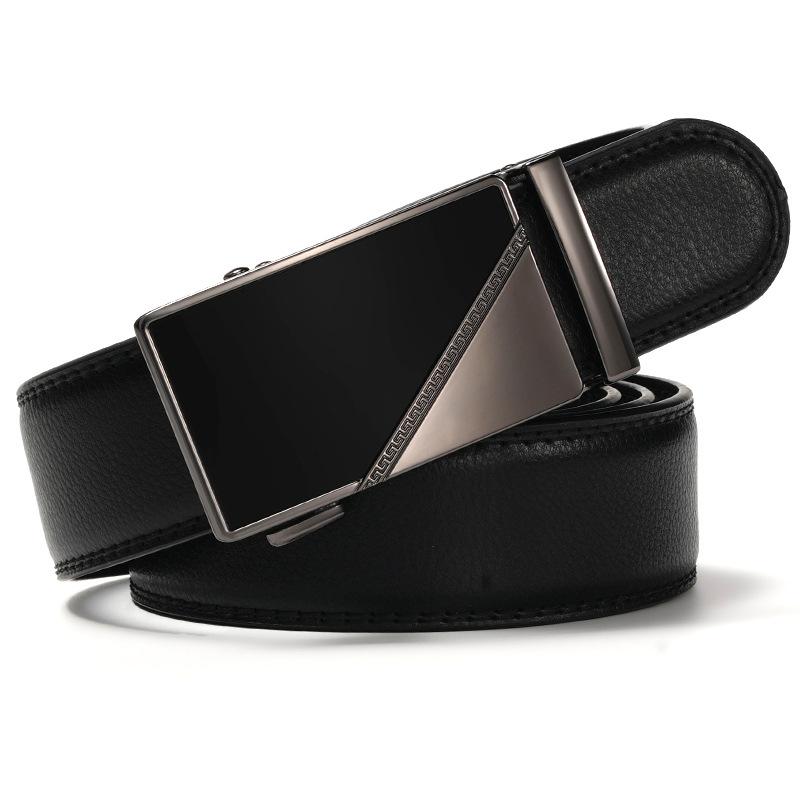 New Men's Belt Trendy Automatic Buckle Cowhide Belt Business Casual Middle Aged and Young Trouser Belt Men