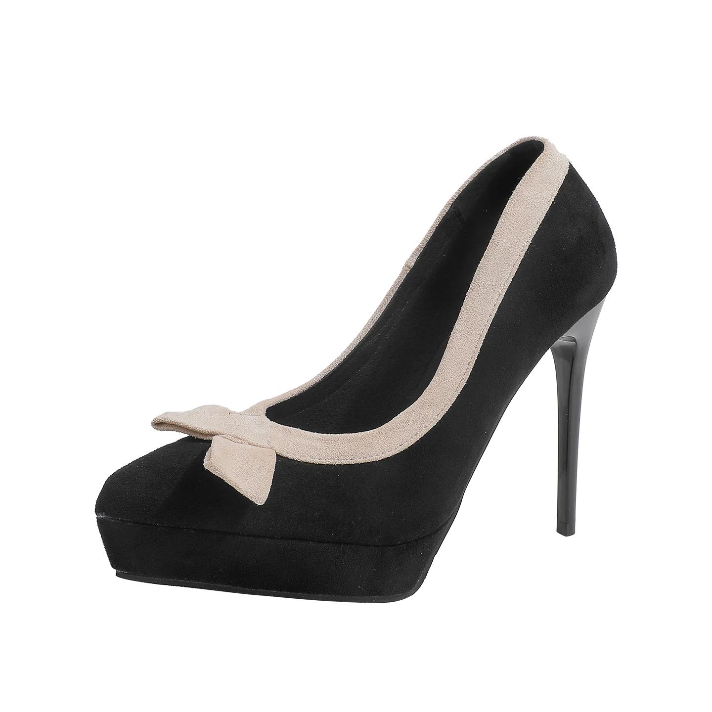 

Мода 2025 Новая платформа Супер Высокие каблуки Женские Бант Знаменитость Маленький Заостренный Носок Шпилька Одинарные Туфли 42 чёрный