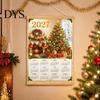 Monthly Event Tracker 2027 Faux Diamond Art Painting Wall Calendar, Jan. - Dec. Functional Decoration 12 Planner, Canvas Artwork for Home Room Office