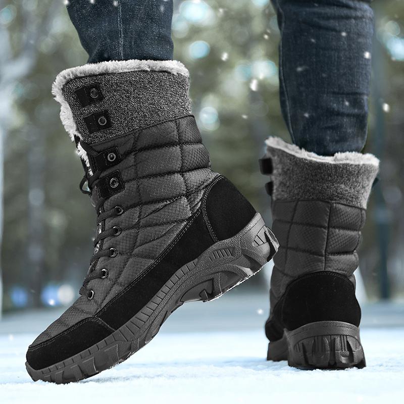 High-quality Winter Men's Boots,Warm Mid-calf Waterproof Snow Boots,Men's Comfortable Hiking Boots,Snow Boots with Cotton Lining
