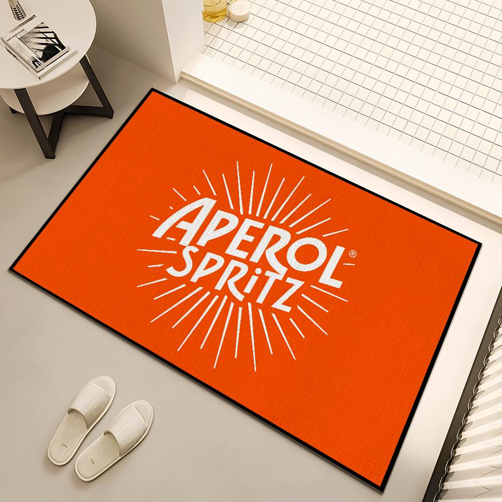 Aperol Spritz Fashion Doormat - Branded Anti-Slip Handmade Tufted Rug for Kitchen, Bedroom & Living Room, Cocktail Decor