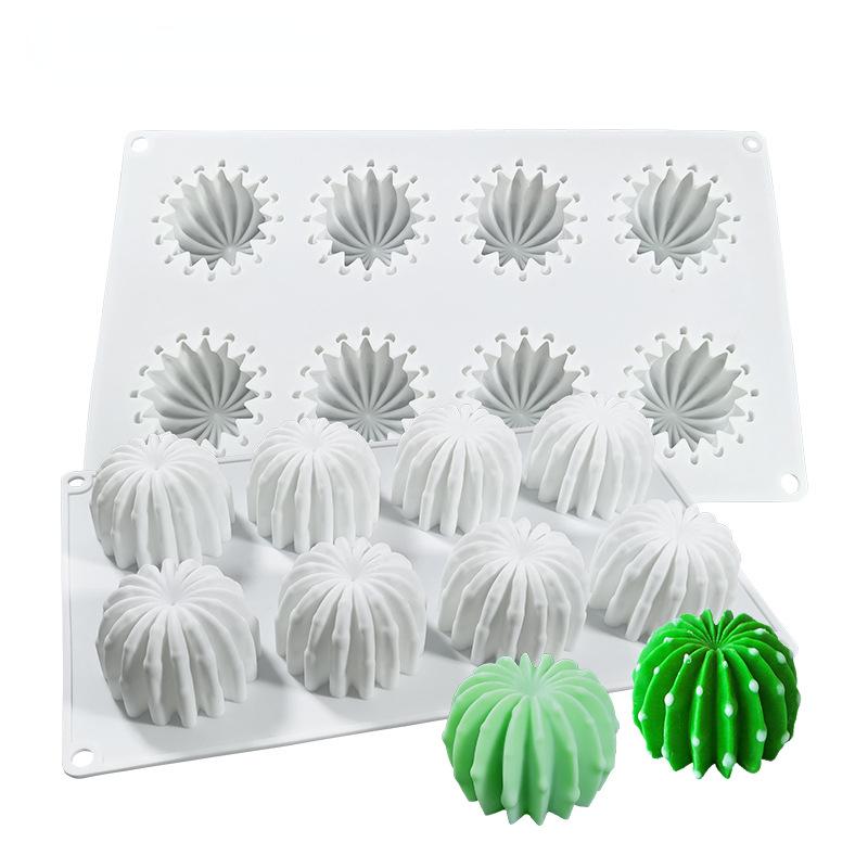 8-piece Cactus Silicone Mold DIY Mousse Cake Chocolate Pudding Mold Moldes De Silicona Para Repostería  Bakery Accessories