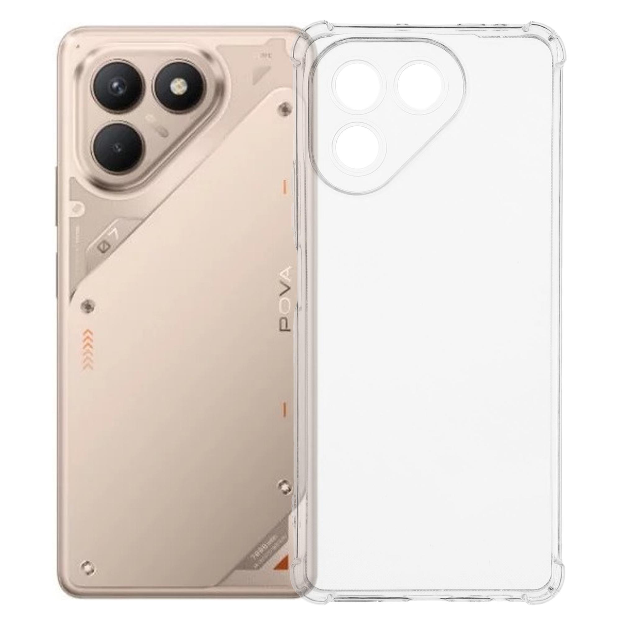 

Для чохла TECNO Pova 7 4G Посилений чотирикутний протиударний прозорий чохол для телефону з ТПУ A