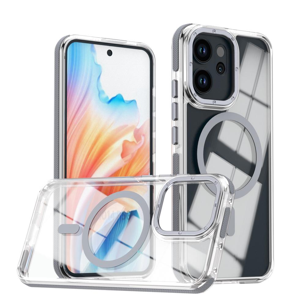 KEYSION HD Transparent Magnetic Case for MagSafe for OPPO Reno 14 F 5G 13 F 4G 12 F 5G Clear Shockproof Phone Back Cover