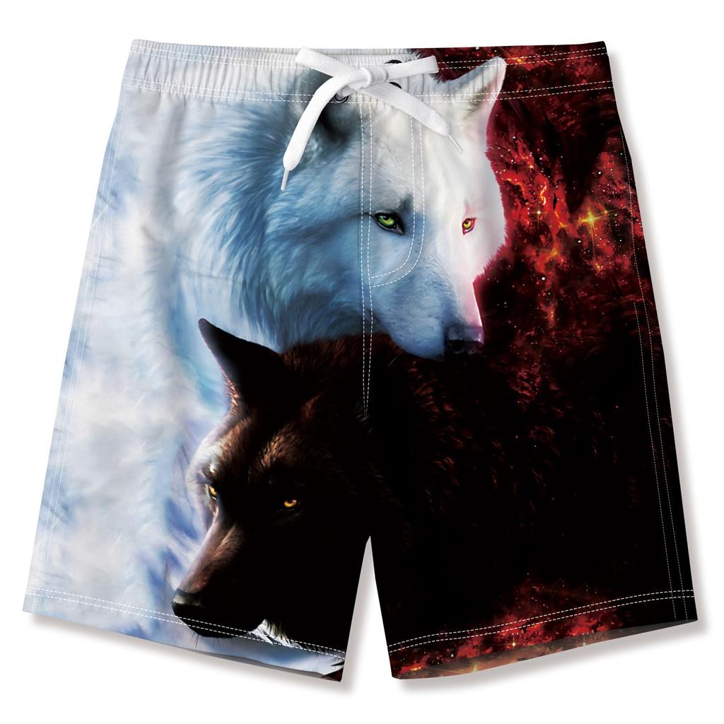 Men's Summer Beach Health Fabric Black Stretch Casual Ordinary 3D Printed Shorts Men Skull Cartoon Trousers