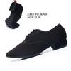 Chaussures de danse modernes noires à talon de 2.5cm pour hommes, chaussures de danse Standard en tissu Oxford pour salle de bal, chaussures de danse de compétition
