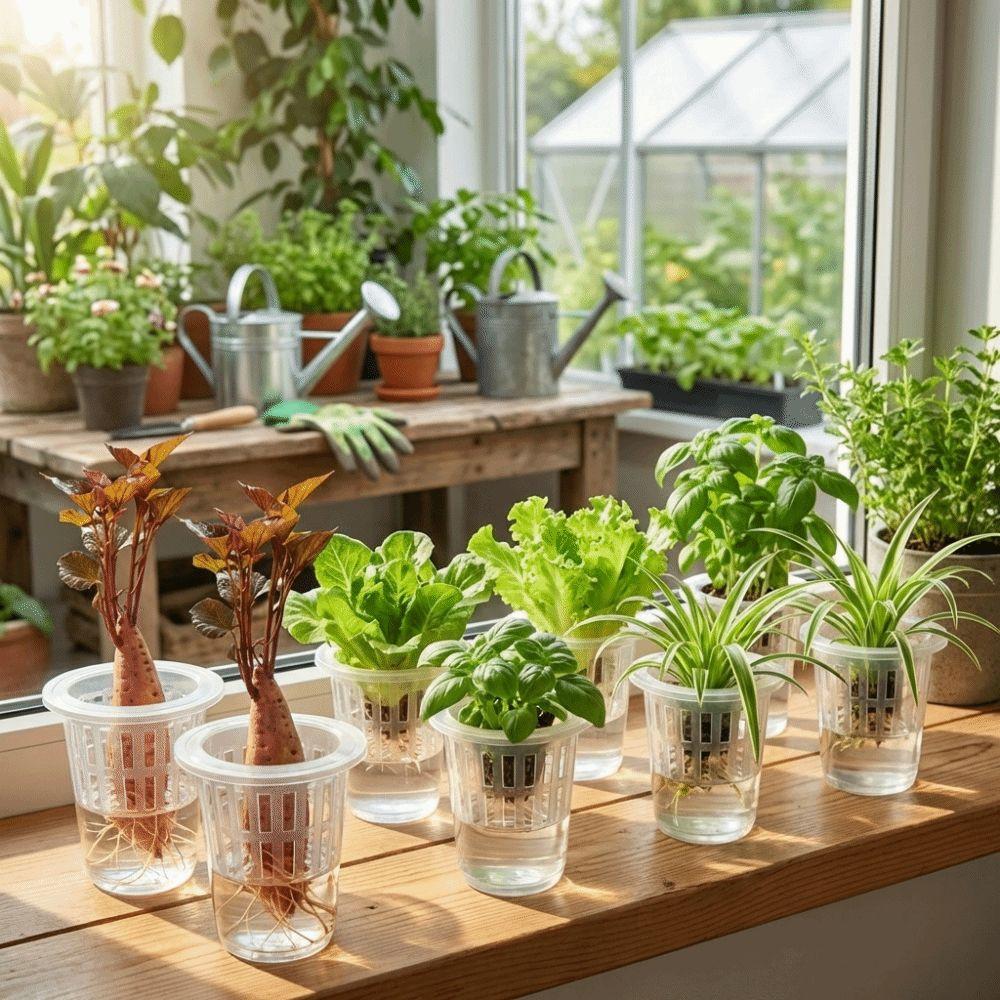 Transparent Plastic Hydroponic Mesh Cups Plant Propagation Root View Cups Clear Hydroponic Pots Flowerpot Planting Container
