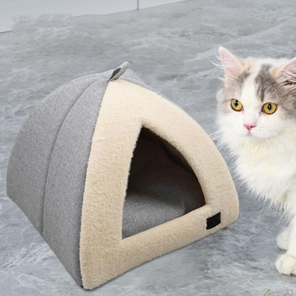Cat House - Indoor Bed with Removable Cushion Pet Tent for Puppy, Rabbits, Hedgehogs, and Other
