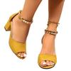 Ladies Shoes On Offer Peep Toe Sexy Women's Sandals Fashion Metal Decoration Office and Career Summer Plus Size Heeled Sandals