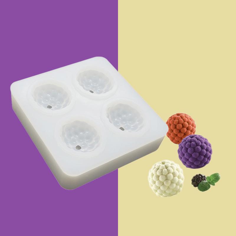 3D Raspberry Fruit Silicone Mold French Mousse Dessert Diy Baking Mold Cake Mold Artificial Fruit Production Tools ONESIZE