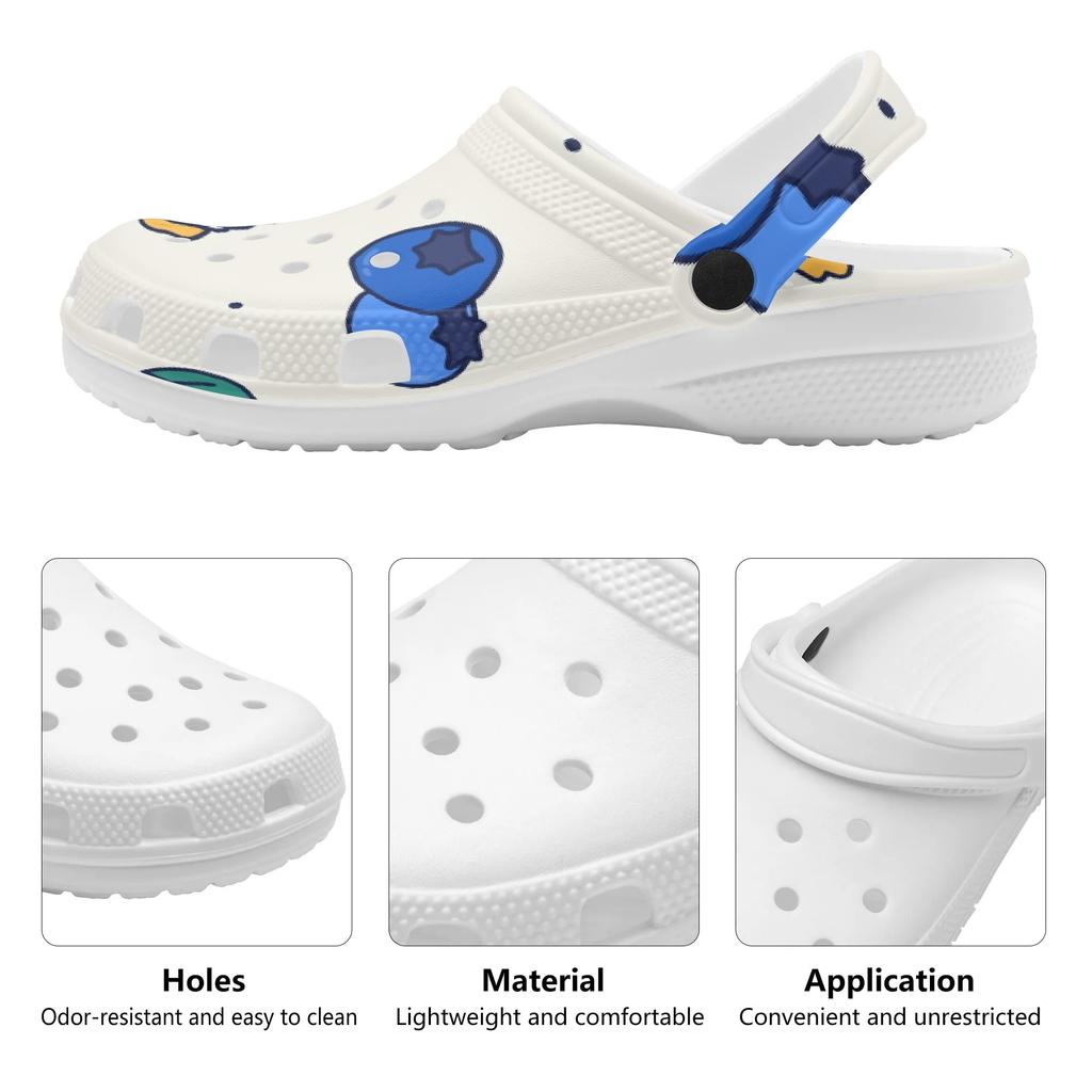 Allover Printed EVA Clogs for Women Men Soft Sole Lightweight Slip On Casual Footwear Soft Sole Summer Sandals Casual Daily Wear