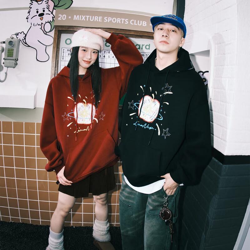 LEMANISM American Graffiti Apple Hooded Sweatshirt L