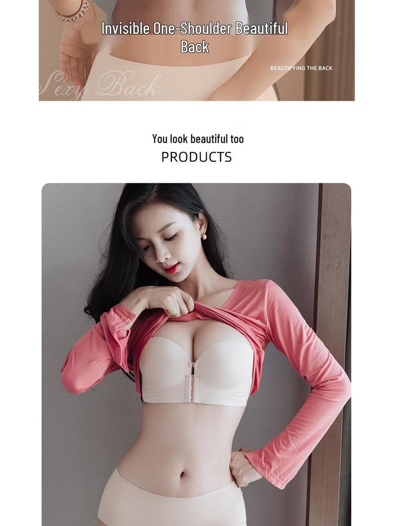 Strapless Gathered Push-Up Bra with Non-Slip Invisible Support