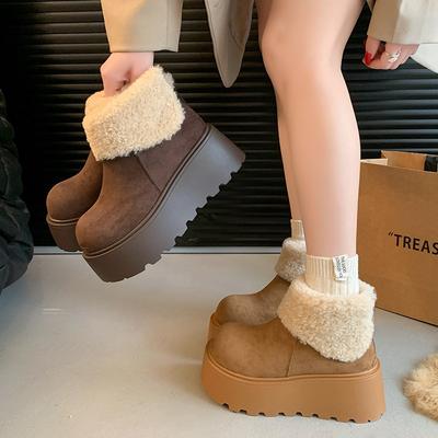 Premium Retro Thick Sole Heightened Thick Velvet Thickened Warm Snow Boots Women's 2025 Winter New Small Cotton Boots