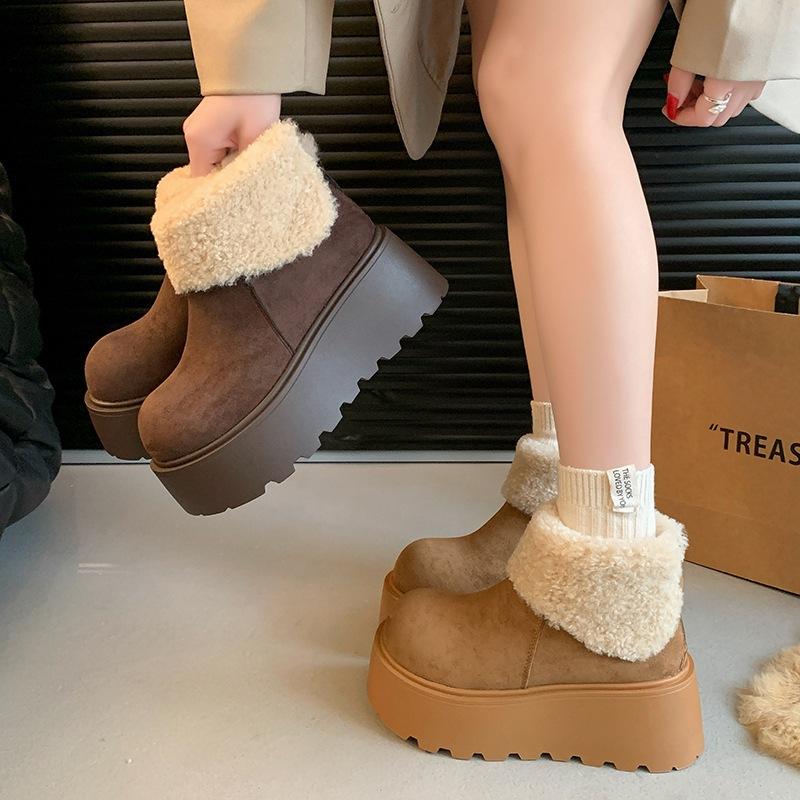 Premium Retro Thick Sole Heightened Thick Velvet Thickened Warm Snow Boots Women's 2025 Winter New Small Cotton Boots