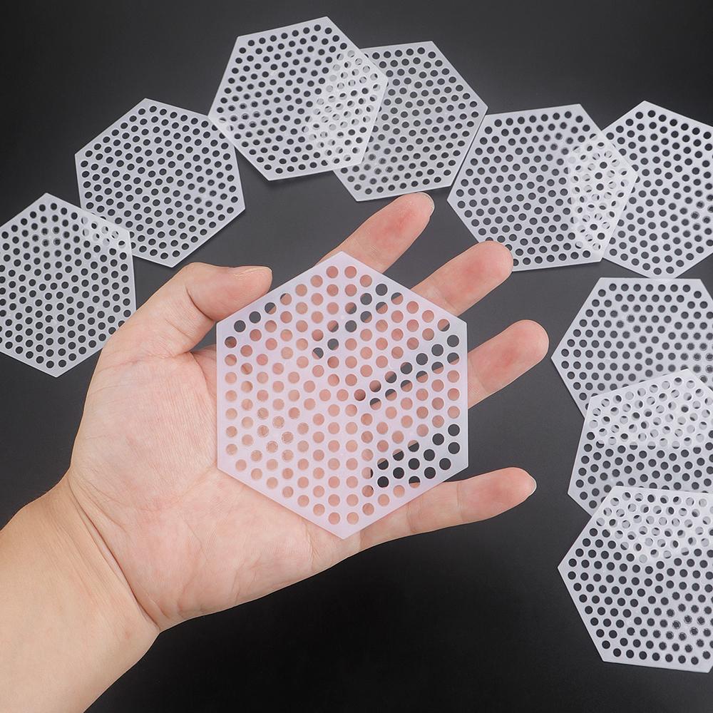 50pcs Handmade Hexagon Weaving Mesh Pattern Accessory Kit, Plastic Weaving Template Board for DIY Crochet Customized Bag/Wallet