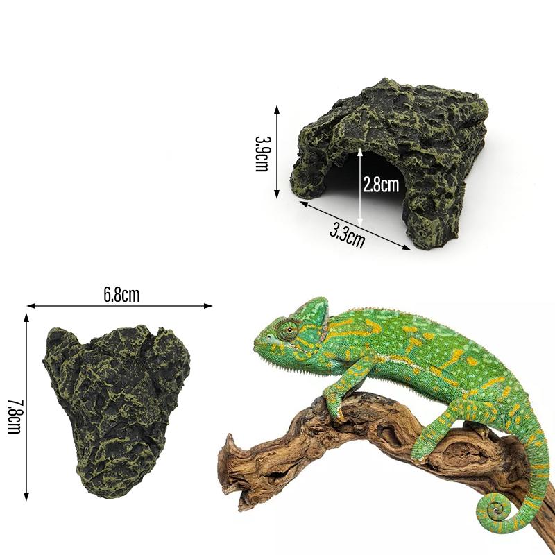 Reptile Hiding Cave Lizard Snake Turtle Hide Rest Cave Reptiles Basking Hide Habitat Aquarium Lizard Feeding Box Decoration