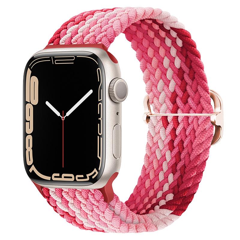 Elastic Woven Nylon Band F Smart Apple Watch Band 40 41 44 45MM Iwatch SE8 7 5 6 , Alloy Buckle Sport Soft Breathable Accessories Strap Blet Bracelet