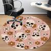 1pc Skull Flower Print Chair Carpet for Office, Non-slip, Soft and Durable Office Rug, Perfect for Office Yy260131036