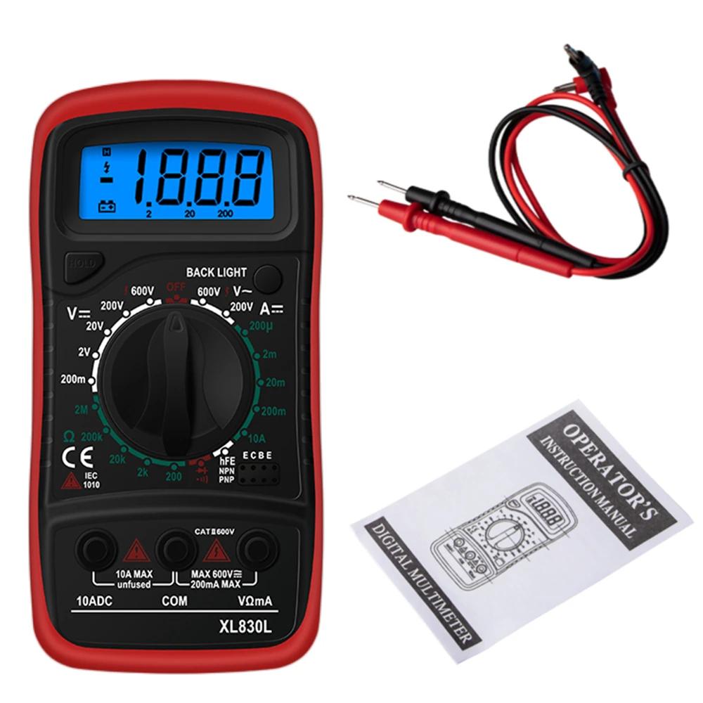 Multimetru digital portabil LCD Iluminare din spate Ampermetru portabil AC/DC Voltmetru Ohm Tester de tensiune Contor Multimetro