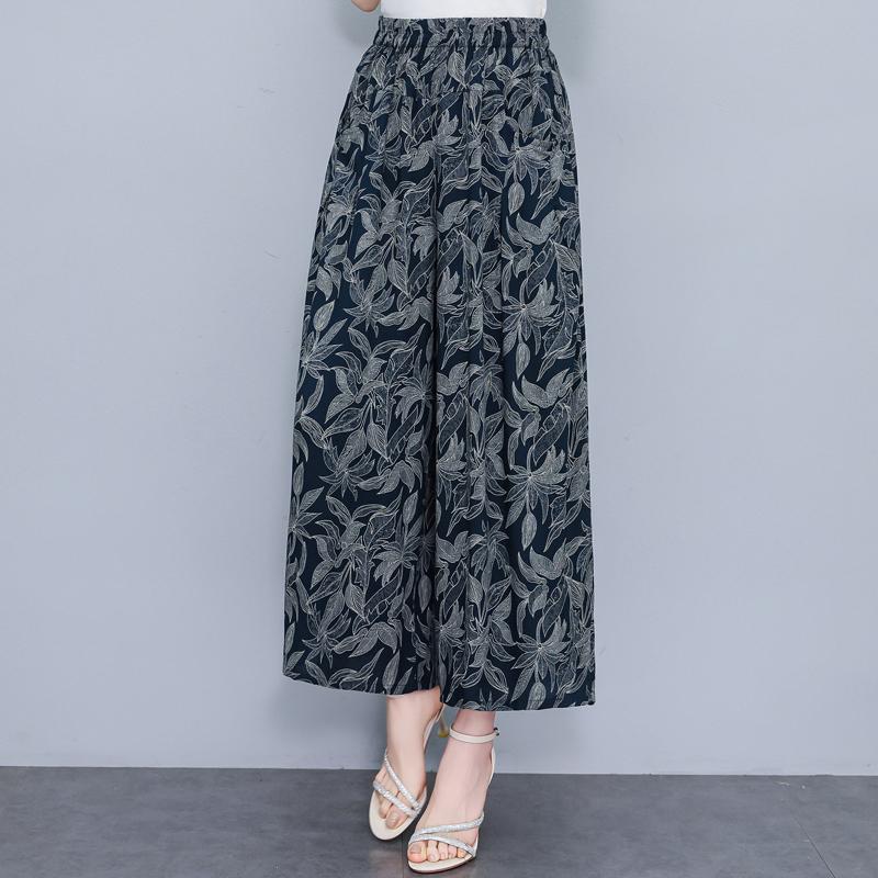 Summer Wide Leg Pants for Women Vintage Clothes Plus Size Loose Elastic Waist Casual Pants
