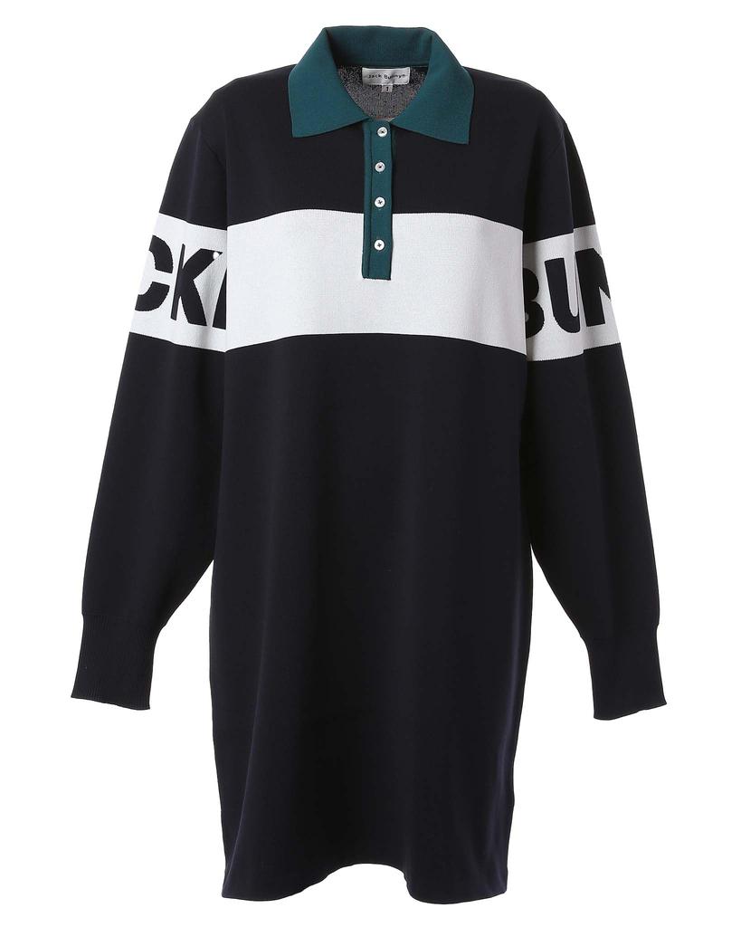 long sleeve knit dress W Golf 0 [Jack Bunny] Women's (full jacquard) / / 263-5124130 120_Navy [S]
