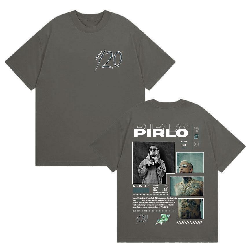 

Rapper Pirlo 420 Tour New Album Merch T Shirts Mens Hip Hop Oversized Short Sleeve Tshirts Fashion High Quality Cotton Tshirt 4XL