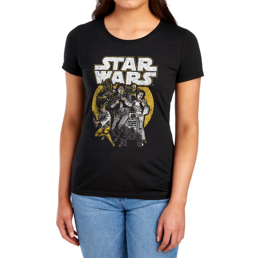 STAR WARS Womens/Ladies Retro Comic Fitted T-Shirt