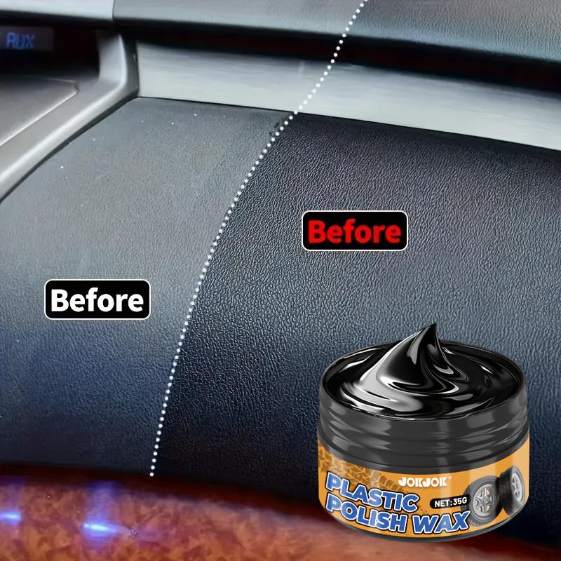 Automotive Interior Polishing Paste - Automotive Plastic Parts Repair and Care Kit, Instrument Panel, Black Tire Gloss Wax,