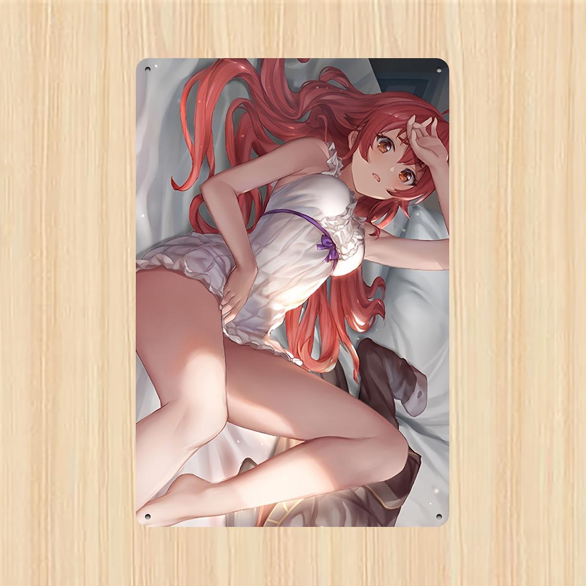 

Anime Wall Art Metal Sign Vibrant RedHaired Girl in White Dress Perfect for Man Cave Bar Home Cafe Office Garage Kit 20x30cm（7.8x11.8inch）