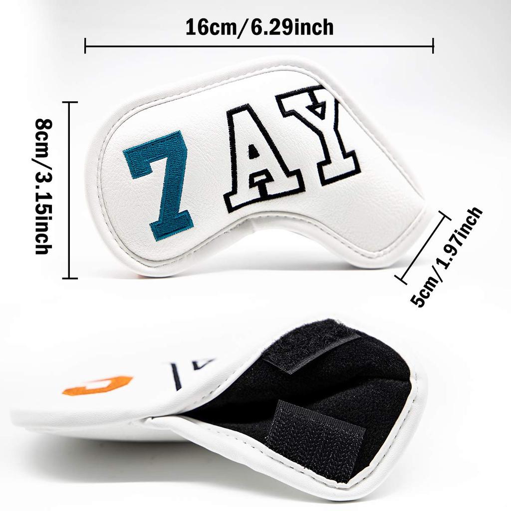 Golf Iron Cover Aliennana Golf Club Head Cover for Irons Set of 10 NEVER SAY IMPOSSIBLE Counted Luxury Embroidery Simple Iron Cover for Women and Men